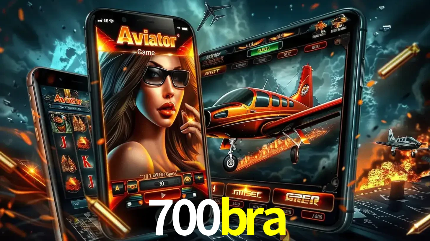 O popular jogo de apostas Aviator exibido em vários celulares e tablets, mostrando a interface emocionante e a ação de voo disponíveis para jogar agora no 700bra.