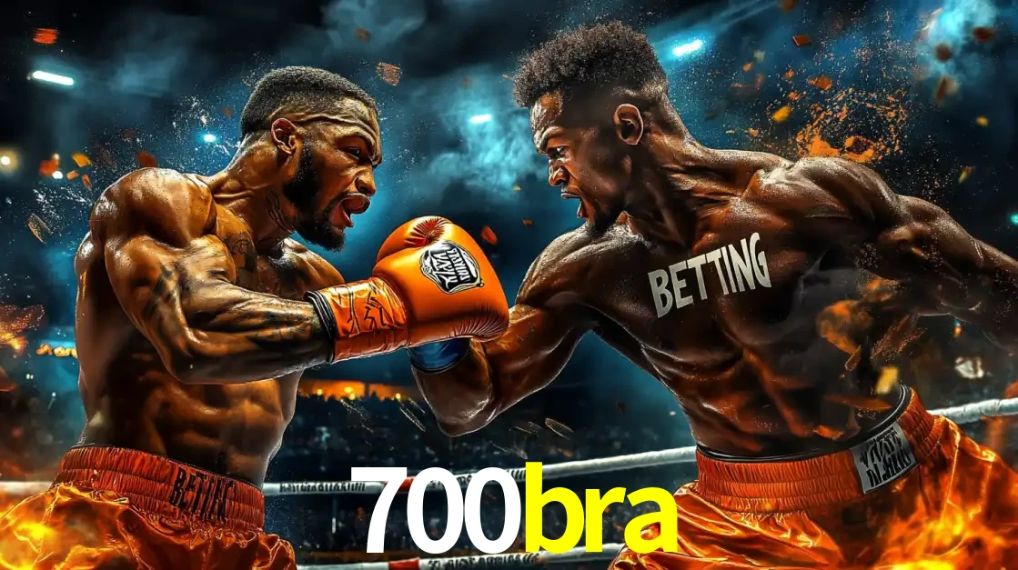 Dois boxeadores em uma luta intensa e explosiva, representando a adrenalina e as oportunidades de apostas em esportes de combate disponíveis na plataforma 700bra.